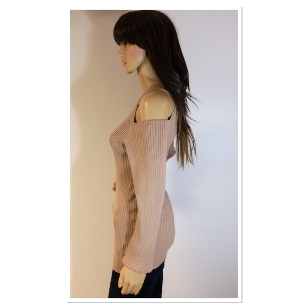 SAY WHAT? COLD SHOULDER SWEATER - Picture 3 of 6